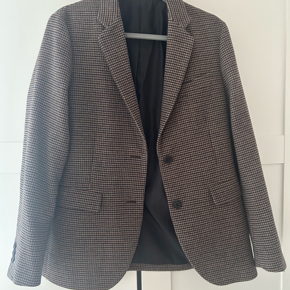 Uniqlo Houndstooth Blazer - Brown and Navy